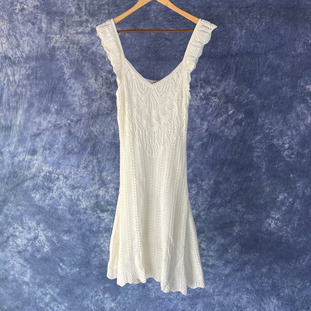 Freshman 1966 White Crochet Dress Sz L